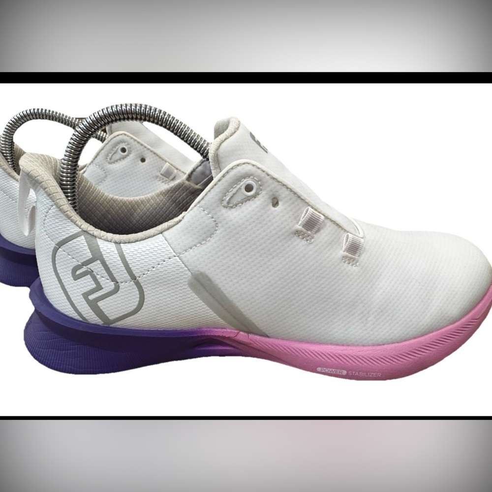 FootJoy Fuel Sport Women’s Golf Shoes Size 9 White Pink Athletic Spikeless 90547